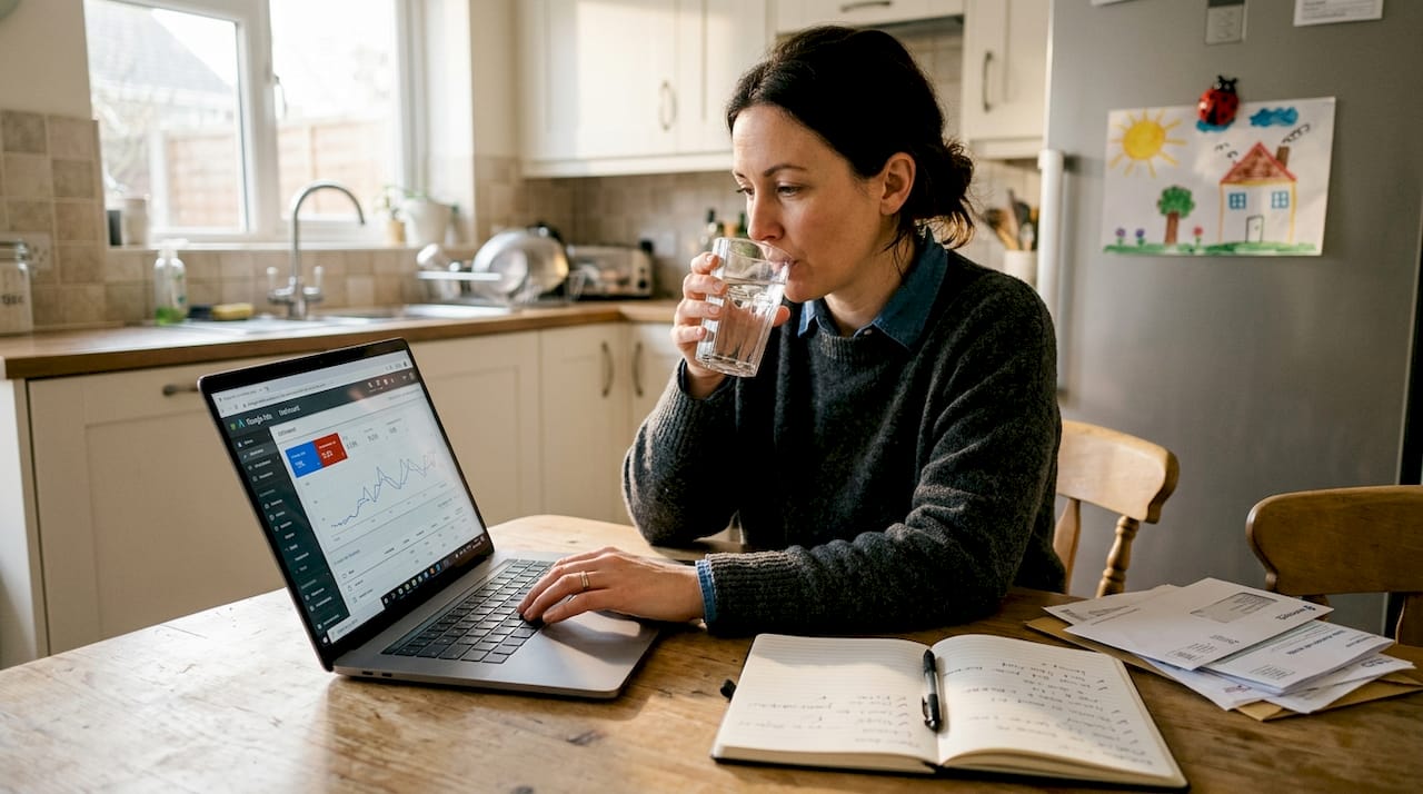 Professional running paid ad campaign in kitchen