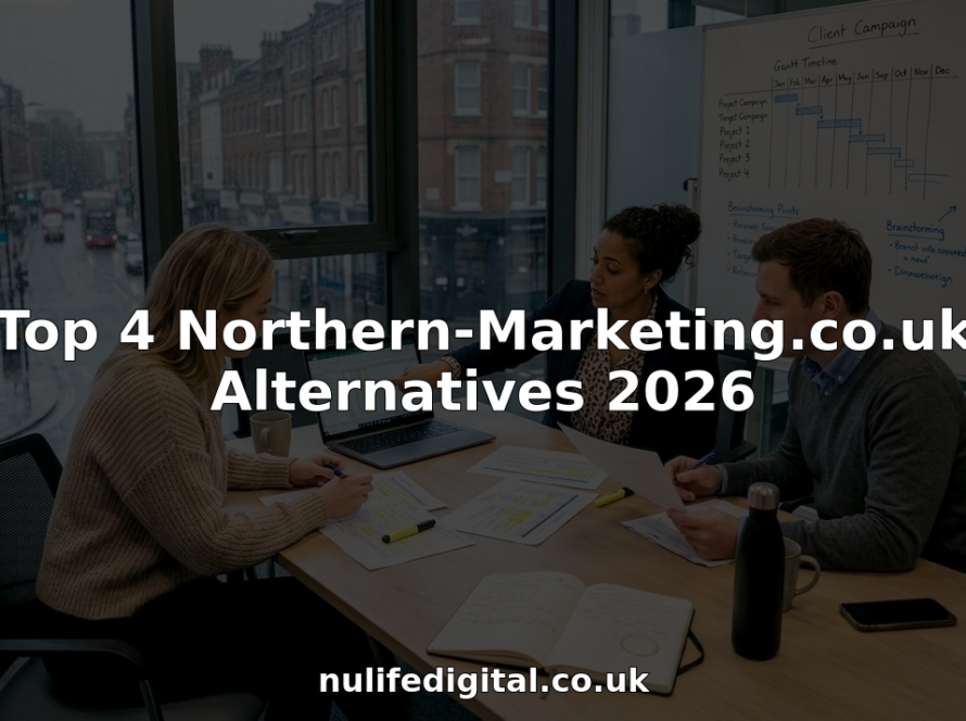 Digital agency team collaborating in UK office